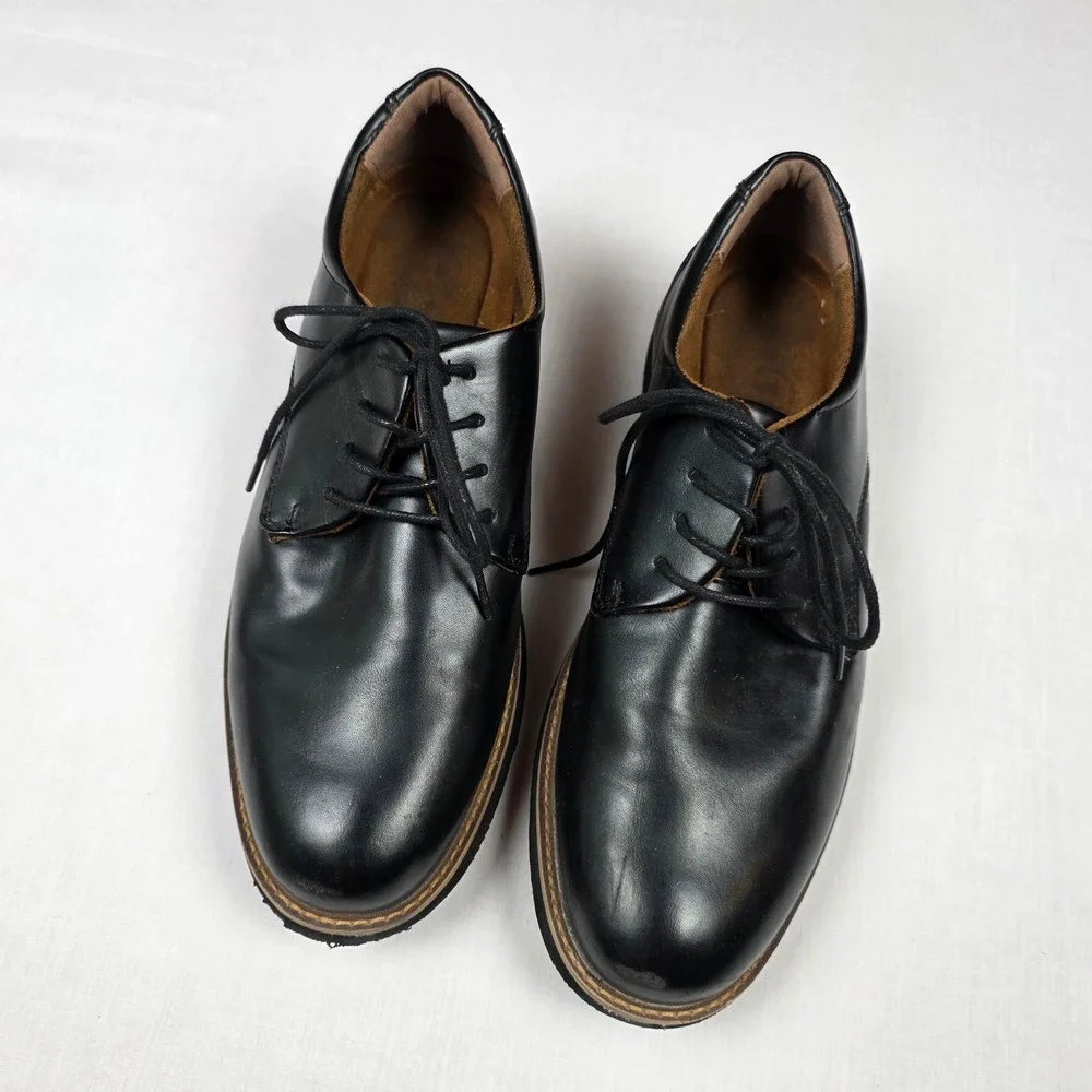 Deer Stags Supro Sock WP101 Oxford Shoes Mens 8.5 M Black Leather Lace Up